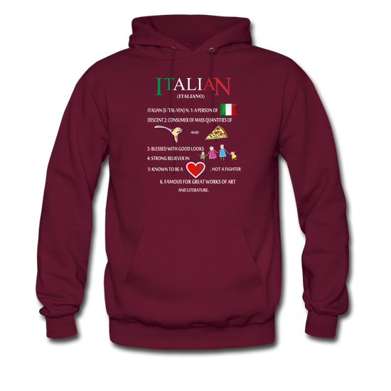 Italian (Italiano) noun Unisex Hoodie - burgundy