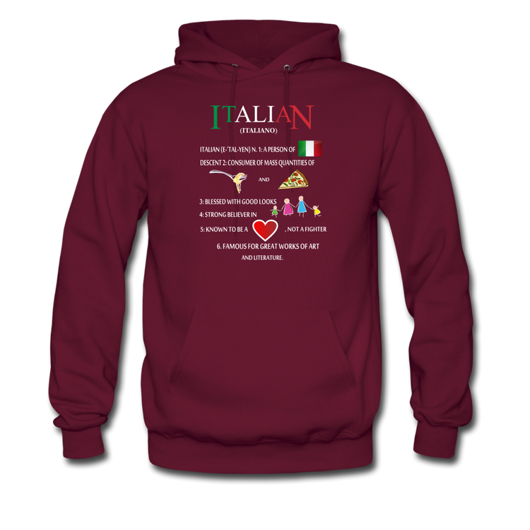 Italian (Italiano) noun Unisex Hoodie - burgundy