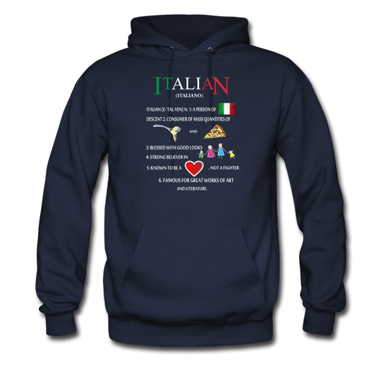 Italian (Italiano) noun Unisex Hoodie - navy