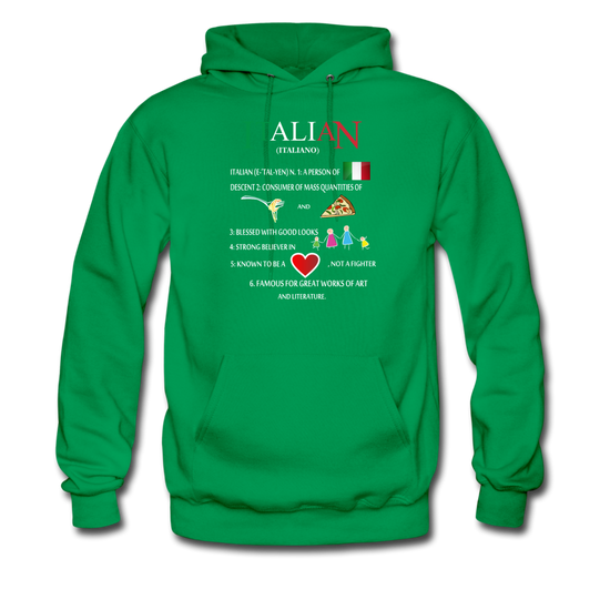 Italian (Italiano) noun Unisex Hoodie - kelly green