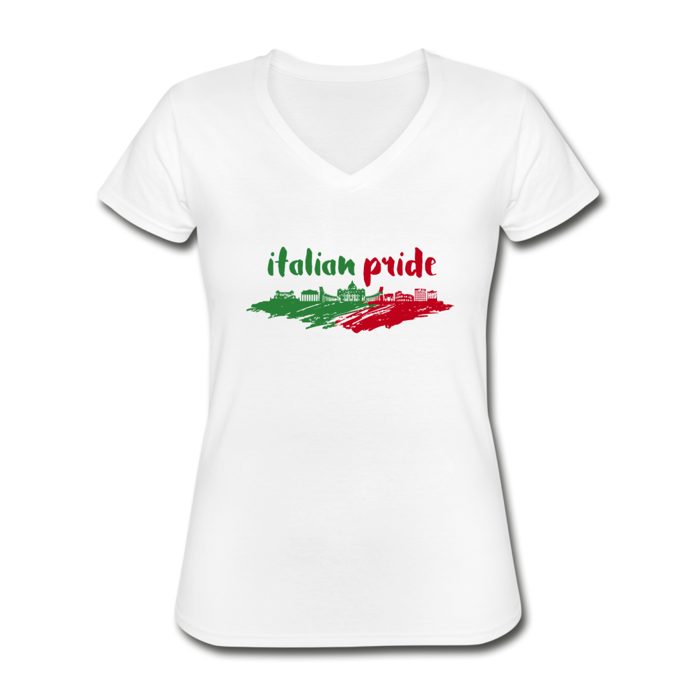 Italian Pride Women's V-neck T-shirt - white
