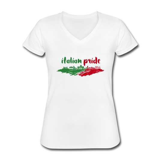 Italian Pride Women's V-neck T-shirt - white