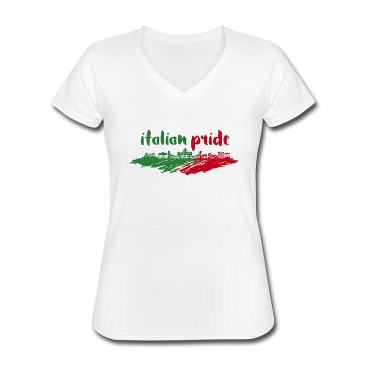 Italian Pride Women's V-neck T-shirt - white