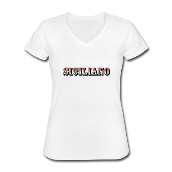 Siciliano Women's V-neck T-shirt - white