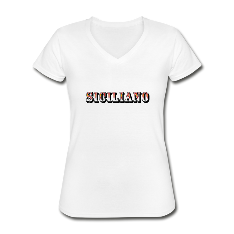 Siciliano Women's V-neck T-shirt - white