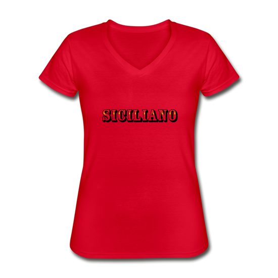 Siciliano Women's V-neck T-shirt - red