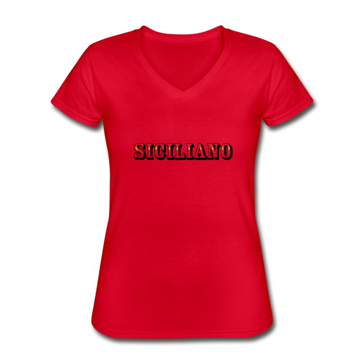 Siciliano Women's V-neck T-shirt - red