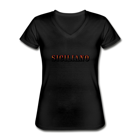 Siciliano Women's V-neck T-shirt - black