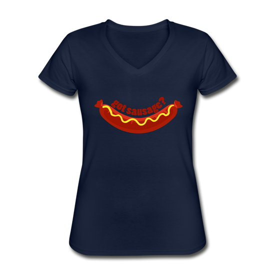 Got Sausage? Women's V-neck T-shirt - navy