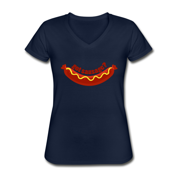 Got Sausage? Women's V-neck T-shirt - navy