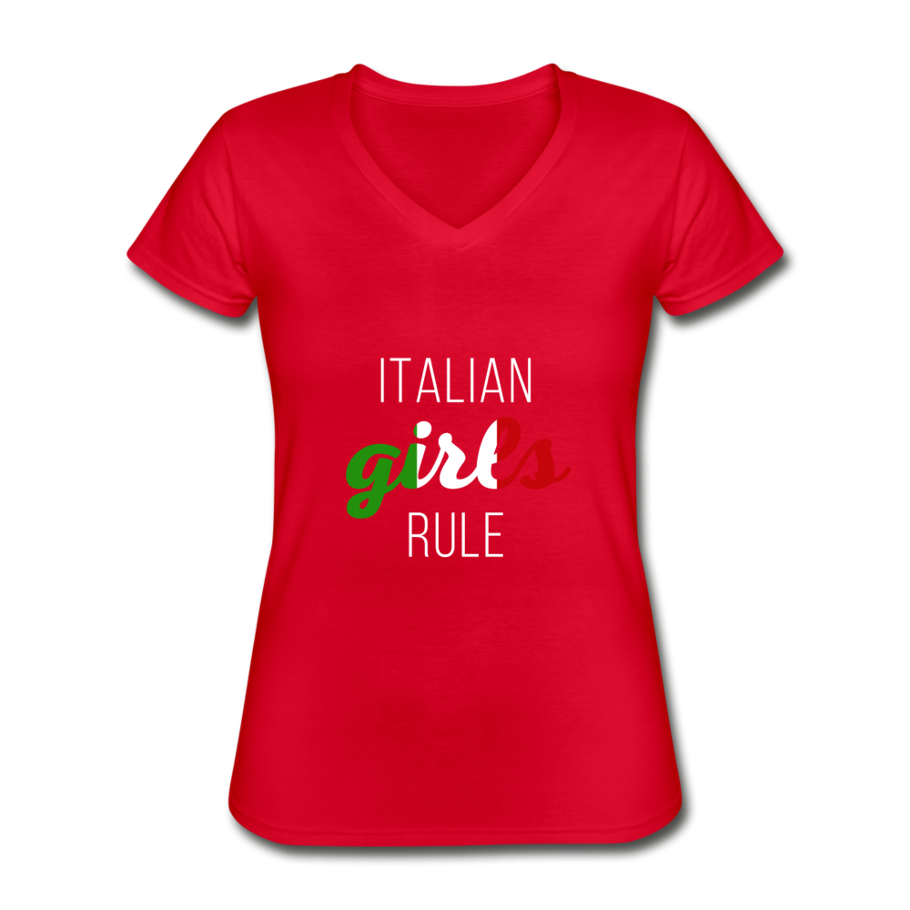 Italian girls rule Women's V-neck T-shirt - black