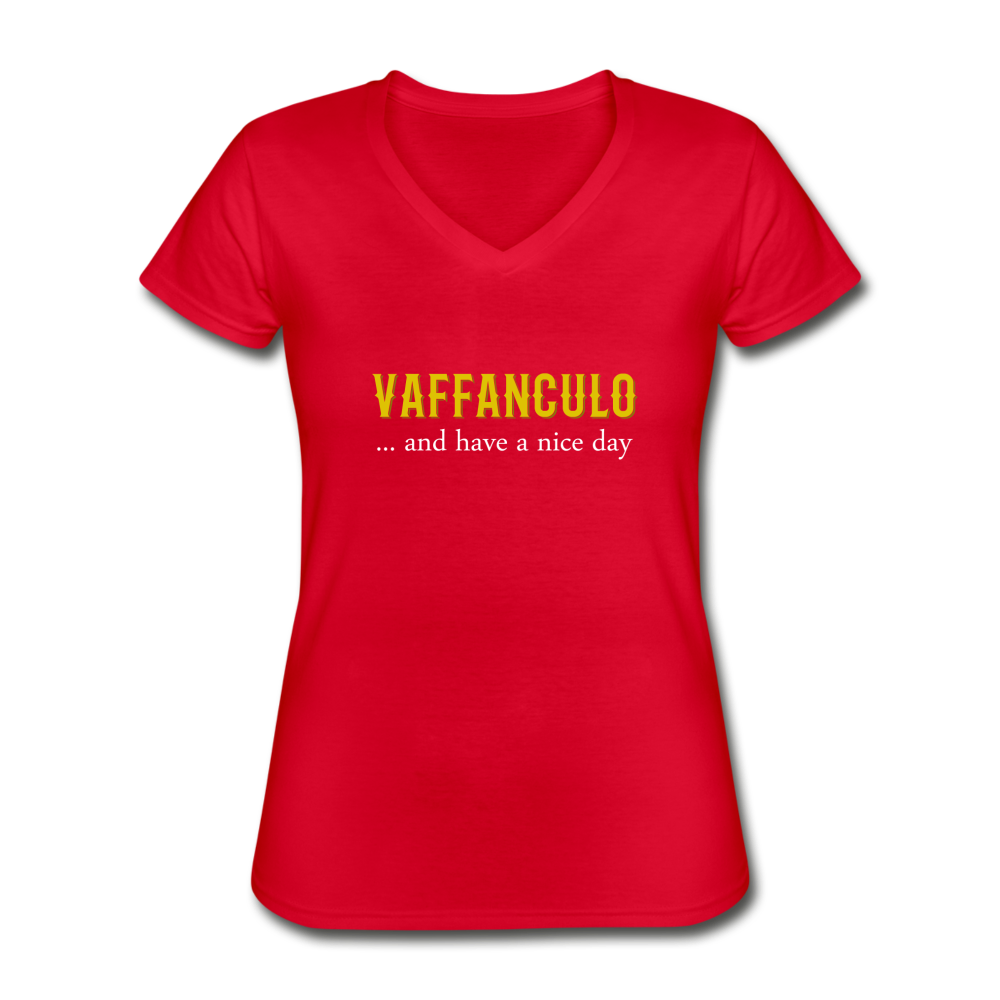 Vaffanculo... and have a nice day Women's V-neck T-shirt - black