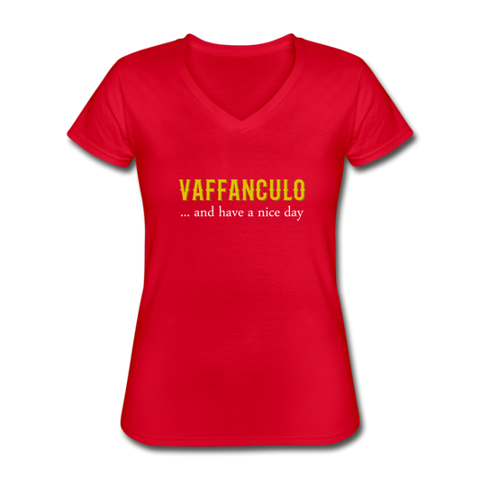 Vaffanculo... and have a nice day Women's V-neck T-shirt - red