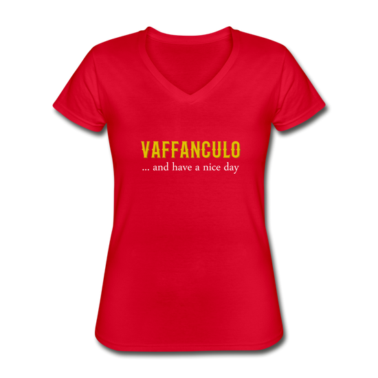 Vaffanculo... and have a nice day Women's V-neck T-shirt - red