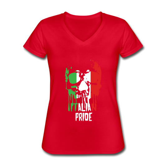 Italian Pride Women's V-neck T-shirt - red