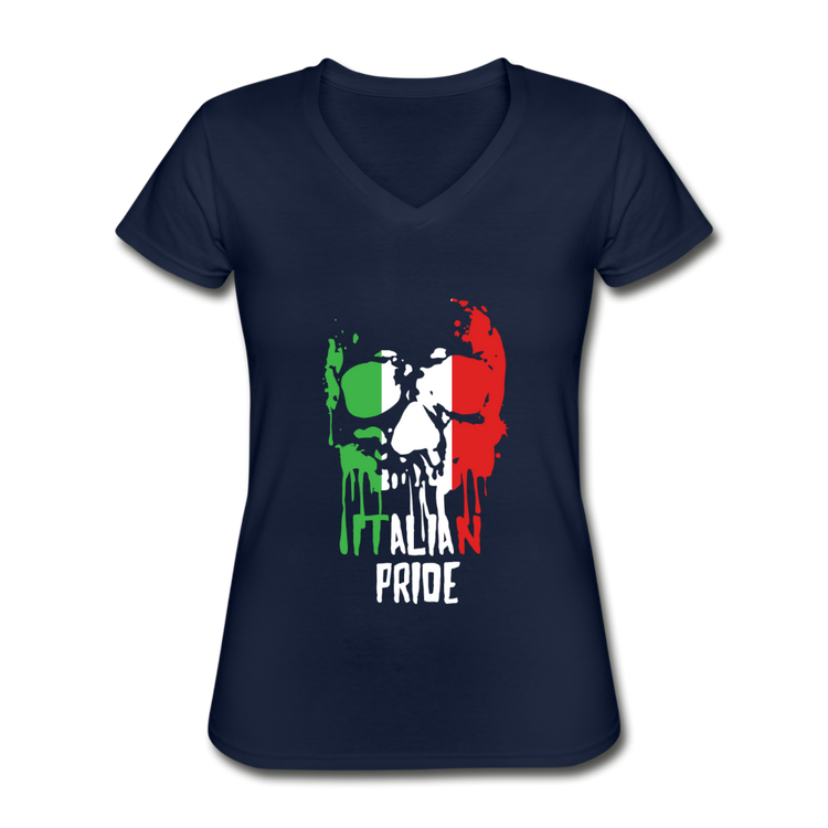 Italian Pride Women's V-neck T-shirt - navy