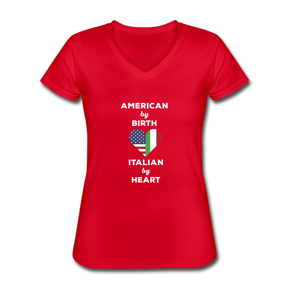 American by birth Italian by heart Women's V-neck T-shirt - black