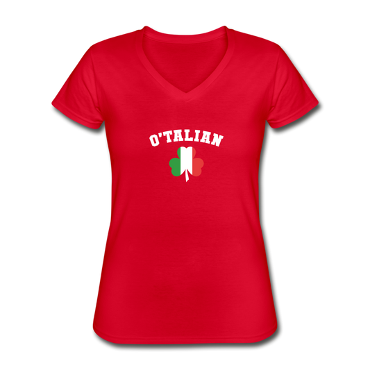 O'talian St. Patrick's Women's V-neck T-shirt - red