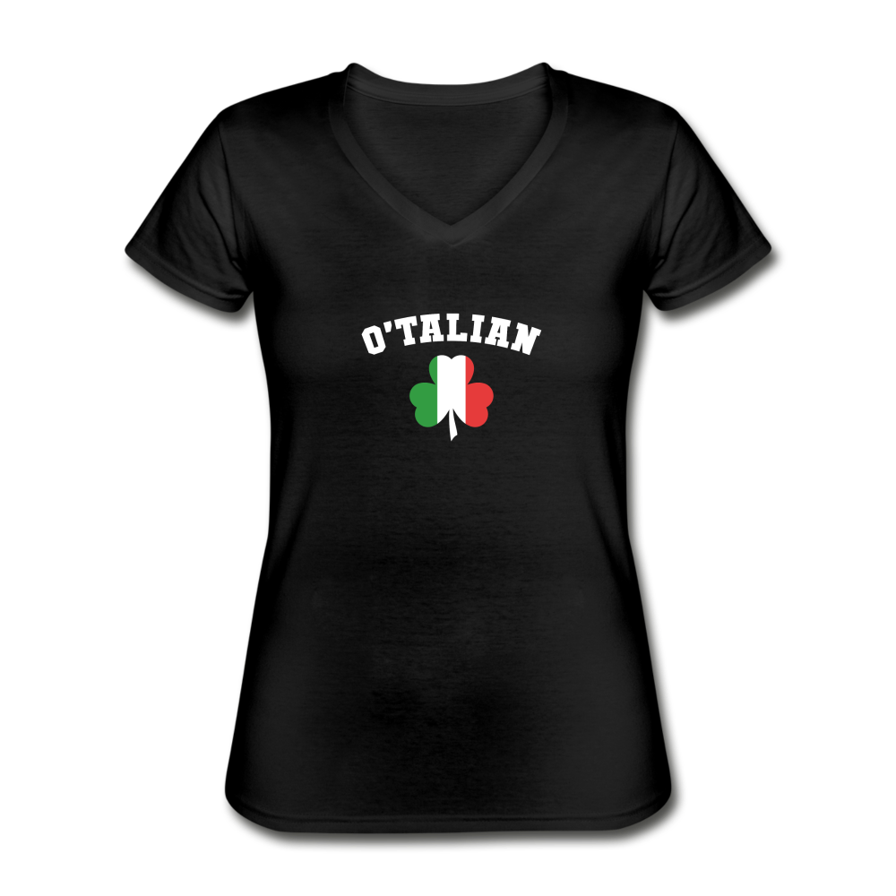 O'talian St. Patrick's Women's V-neck T-shirt - black