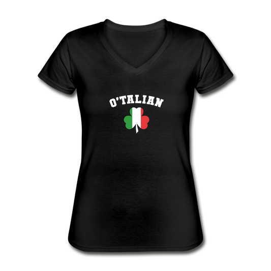 O'talian St. Patrick's Women's V-neck T-shirt - black