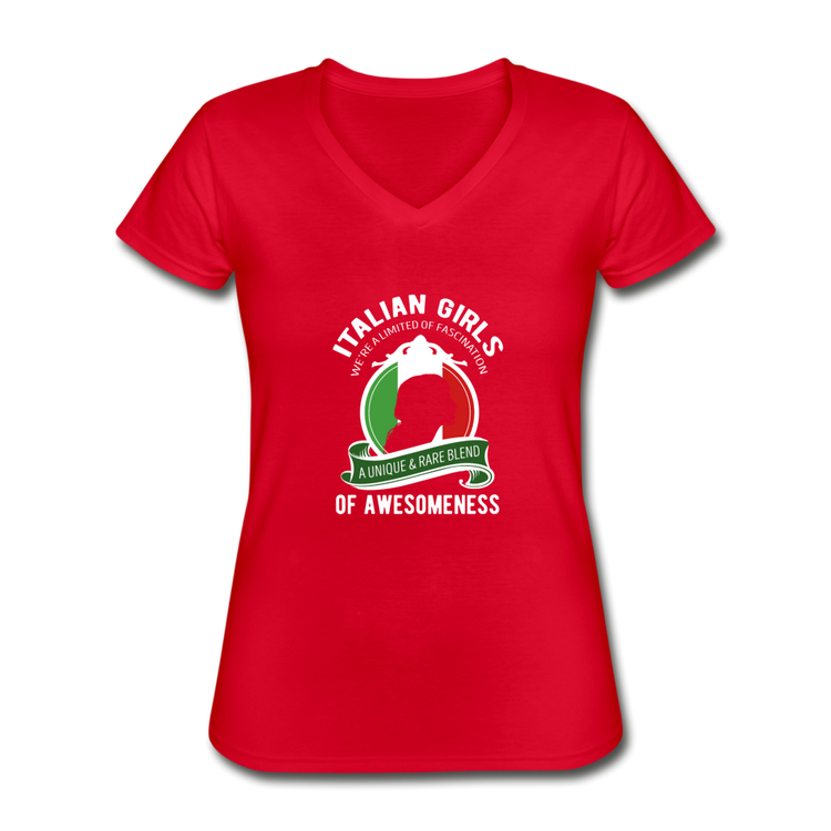 Italian Girls a unique & rare blend Women's V-neck T-shirt - red