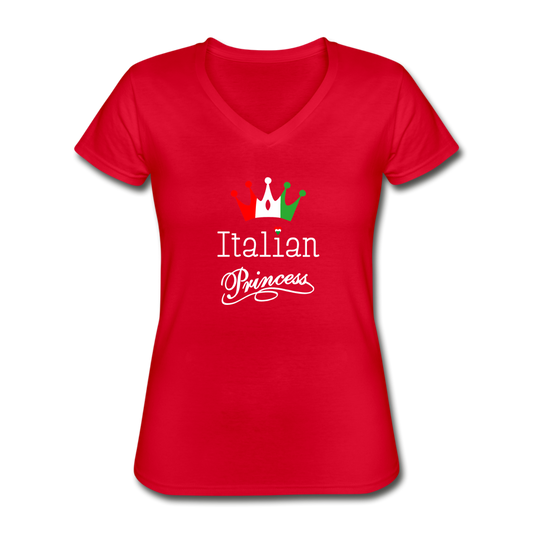 Italian Princes Women's V-neck T-shirt - red