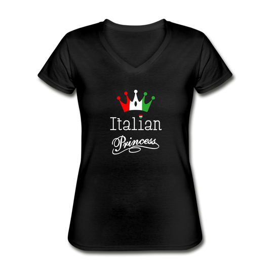 Italian Princes Women's V-neck T-shirt - black