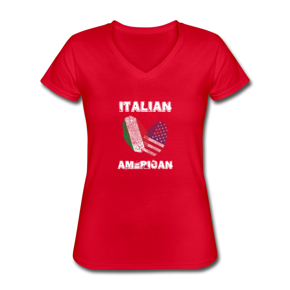 Italian American Women's V-neck T-shirt - black