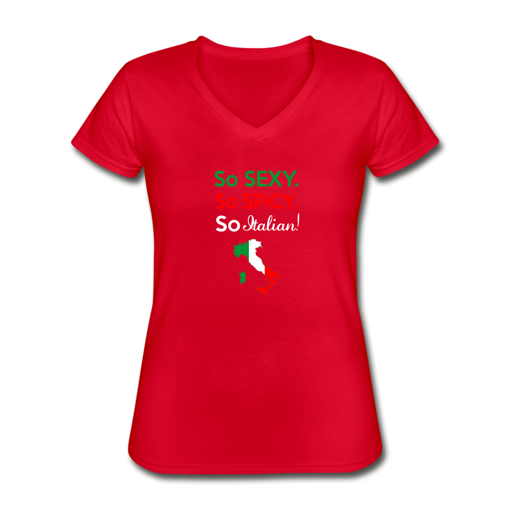 So sexy, So Italian Women's V-neck T-shirt - red