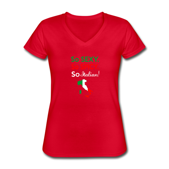 So sexy, So Italian Women's V-neck T-shirt - red