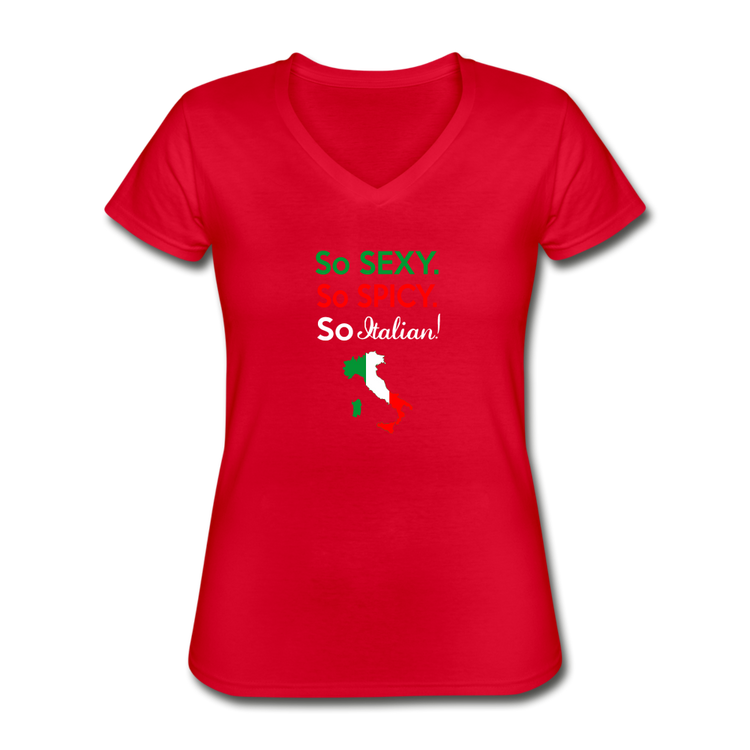 So sexy, So Italian Women's V-neck T-shirt - red