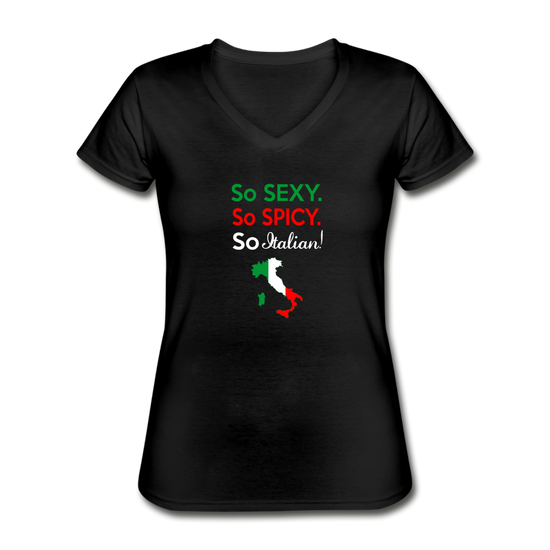 So sexy, So Italian Women's V-neck T-shirt - black