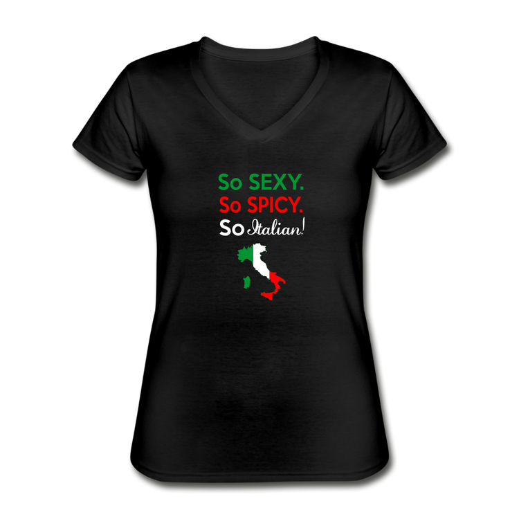 So sexy, So Italian Women's V-neck T-shirt - black