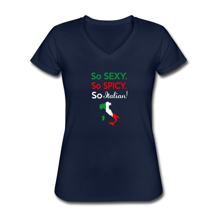 So sexy, So Italian Women's V-neck T-shirt - navy