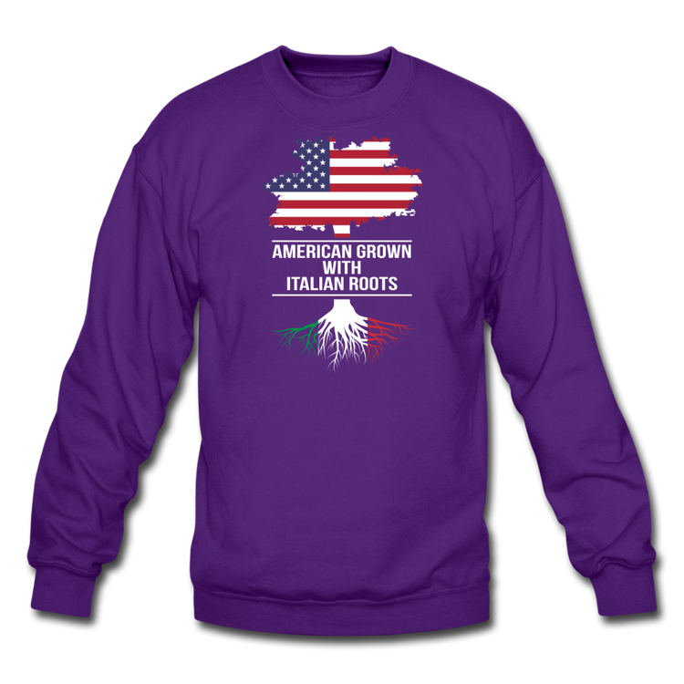 American Grown with Italian Roots Crewneck Sweatshirt - purple