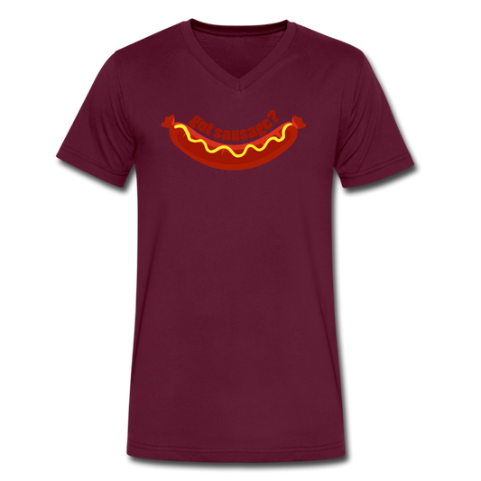 Got Sausage? Unisex V-neck T-shirt - maroon