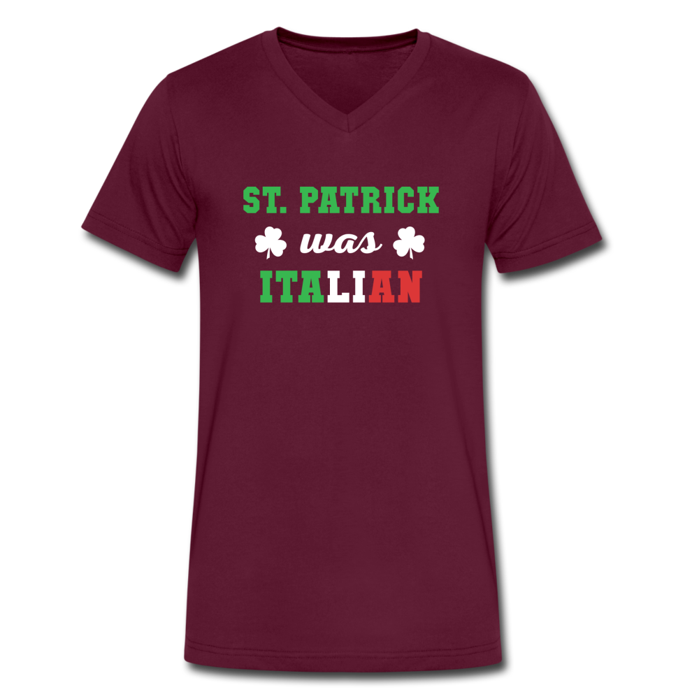 St.Patrick was Italian Unisex V-neck T-shirt - black