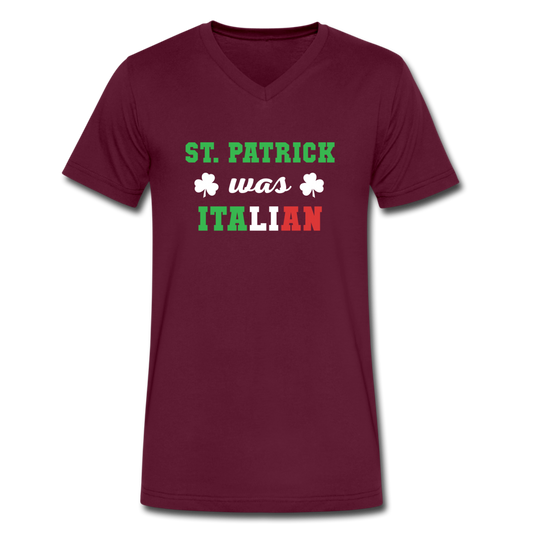 St.Patrick was Italian Unisex V-neck T-shirt - maroon