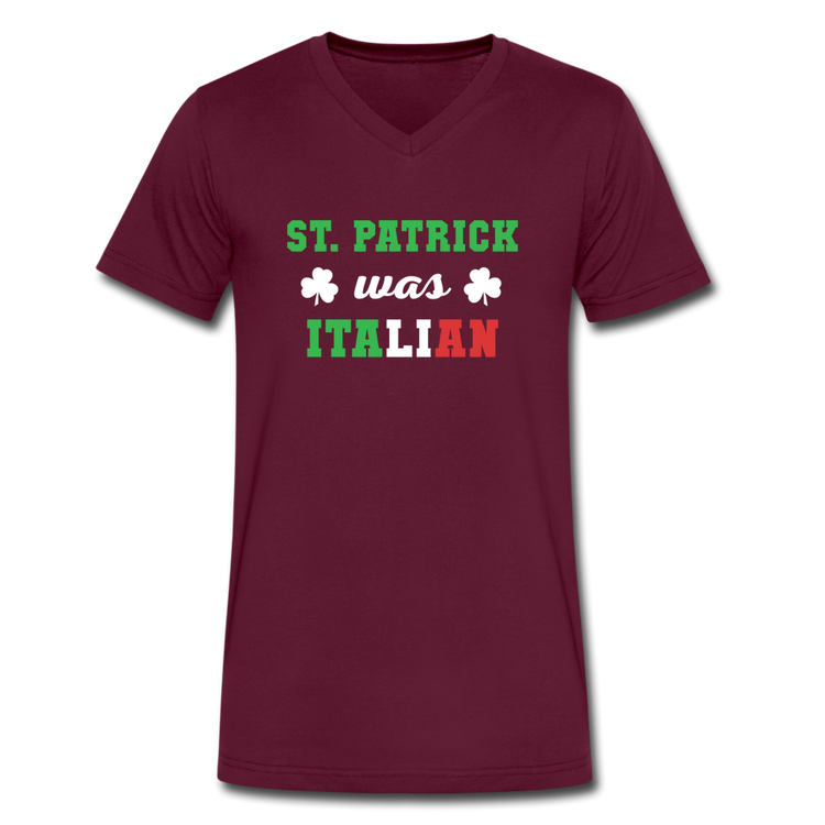 St.Patrick was Italian Unisex V-neck T-shirt - maroon