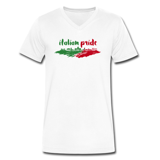 Italian Pride Unisex V-neck T-shirt - white