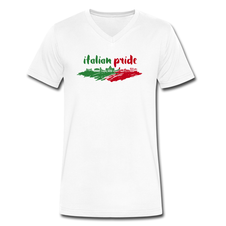 Italian Pride Unisex V-neck T-shirt - white