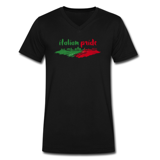 Italian Pride Unisex V-neck T-shirt - black