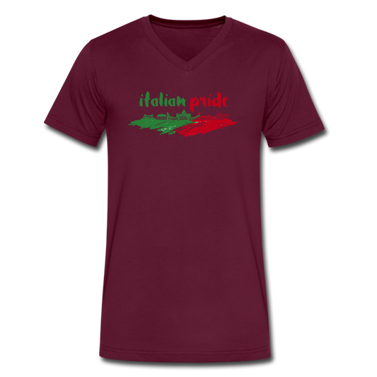 Italian Pride Unisex V-neck T-shirt - maroon