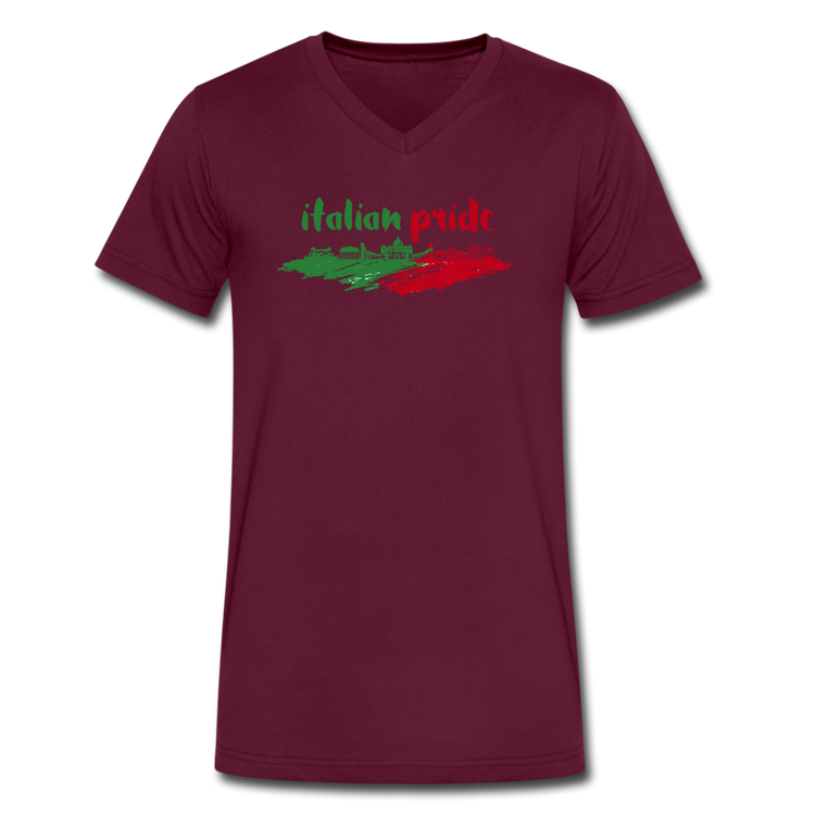 Italian Pride Unisex V-neck T-shirt - maroon