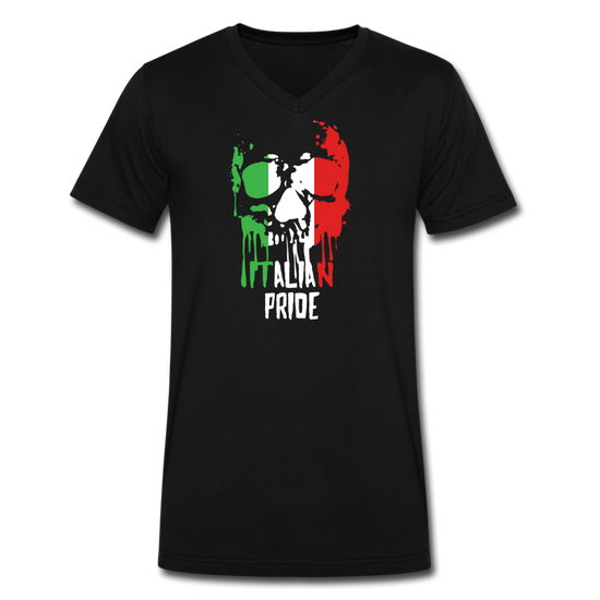 Italian Pride Unisex V-neck T-shirt - black