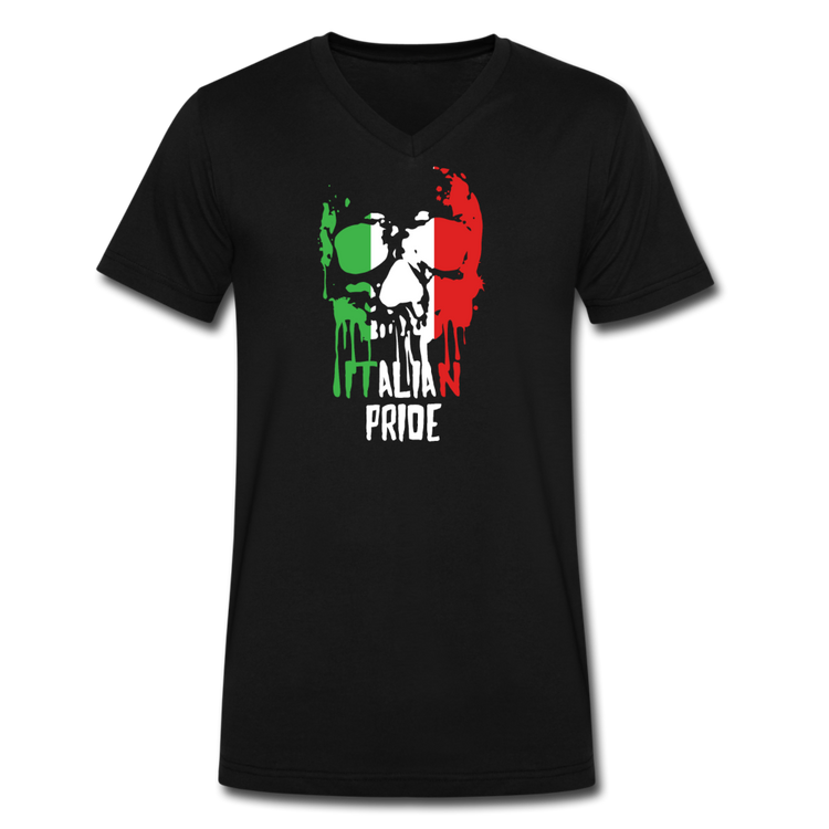 Italian Pride Unisex V-neck T-shirt - black