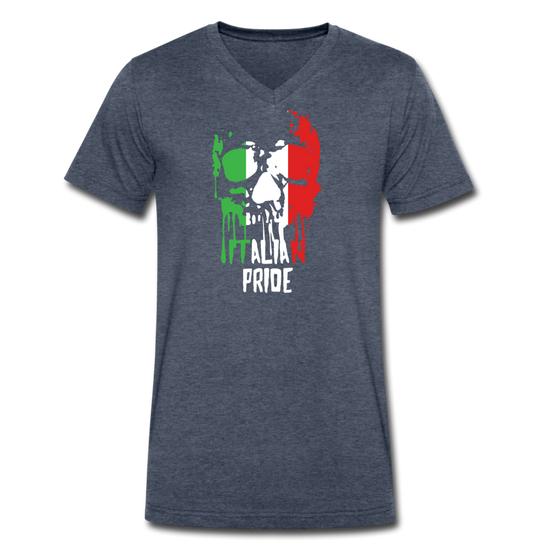 Italian Pride Unisex V-neck T-shirt - heather navy