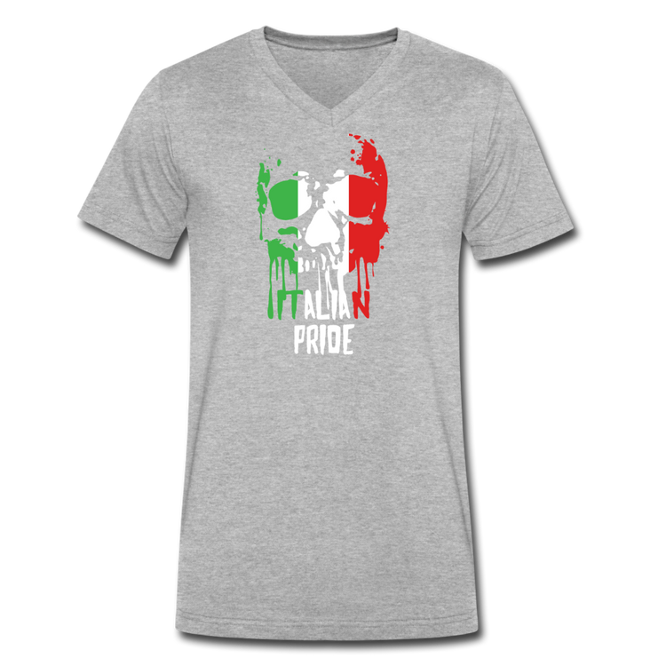 Italian Pride Unisex V-neck T-shirt - heather gray