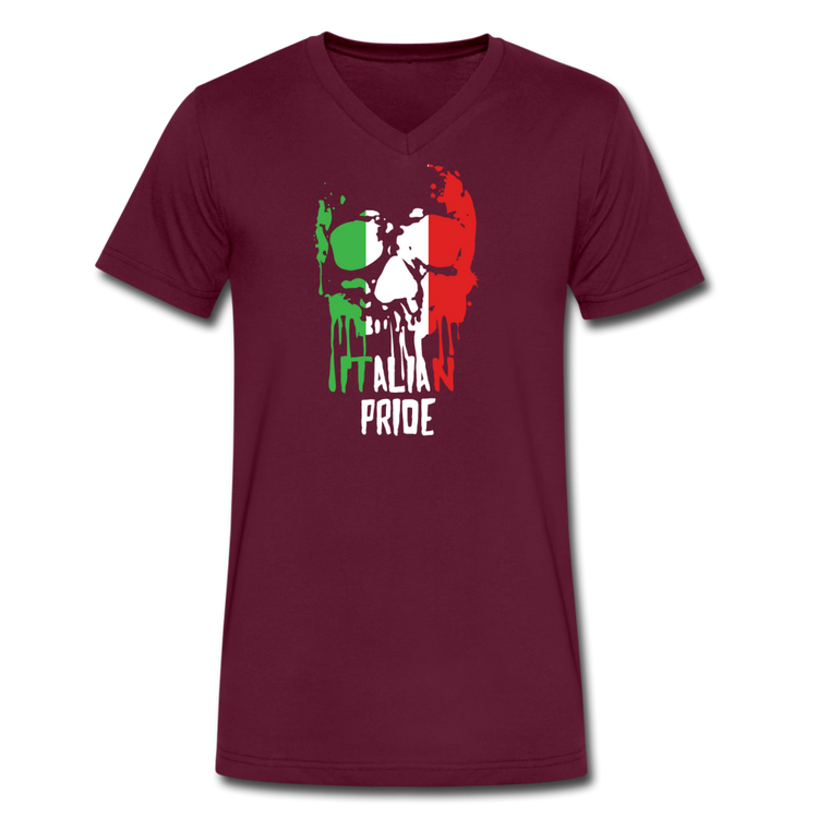 Italian Pride Unisex V-neck T-shirt - maroon