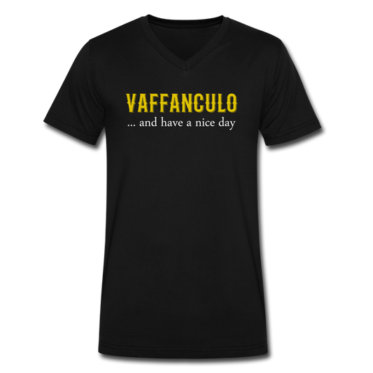 Vaffanculo... and have a nice day Unisex V-neck T-shirt - black